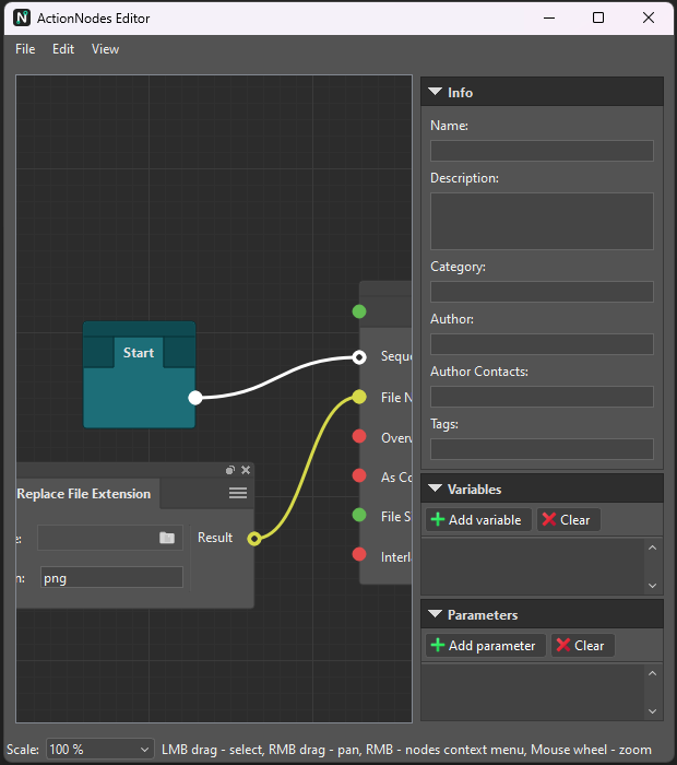 ActionNodes Editor